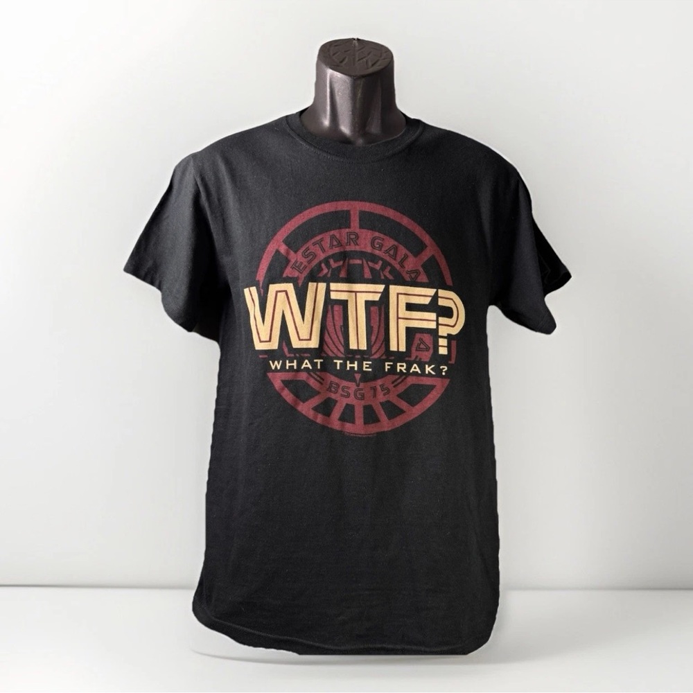 2000’s Battlestar Galactica What The Frak? Shirt NWT Black Adult Small M&O Knits